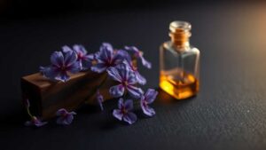Regali per 17 anni di matrimonio: viole odorate e boccetta di profumo, nozze di viola